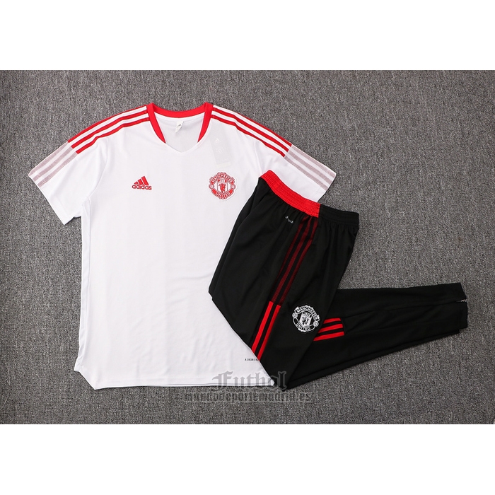 Chandal del Manchester United Manga Corta 2021-2022 Blanco